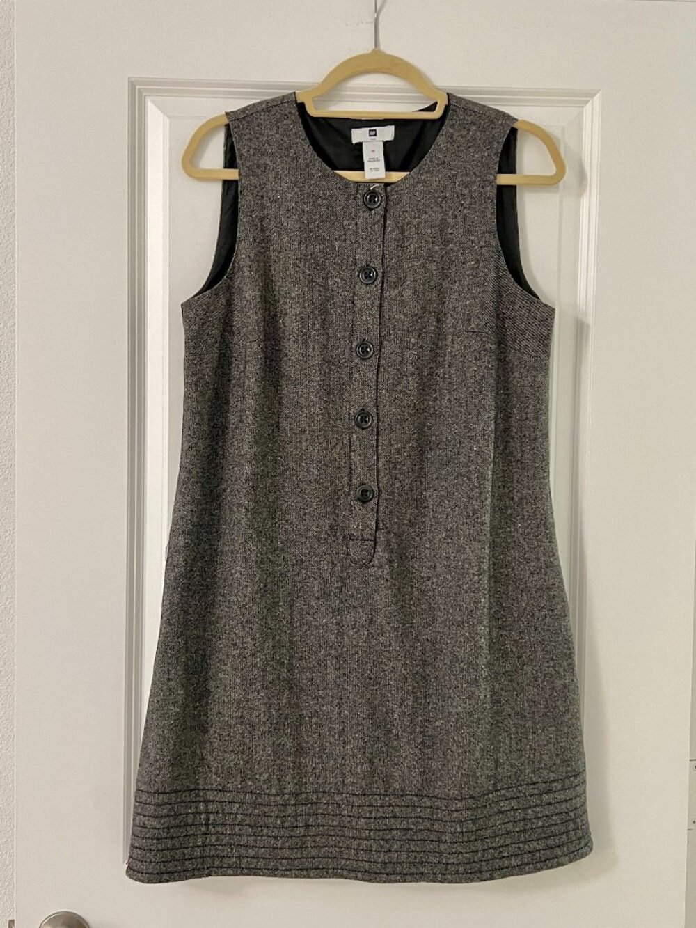 GAP Pinafore Marled Gray Tweed Sleeveless Mini Dress